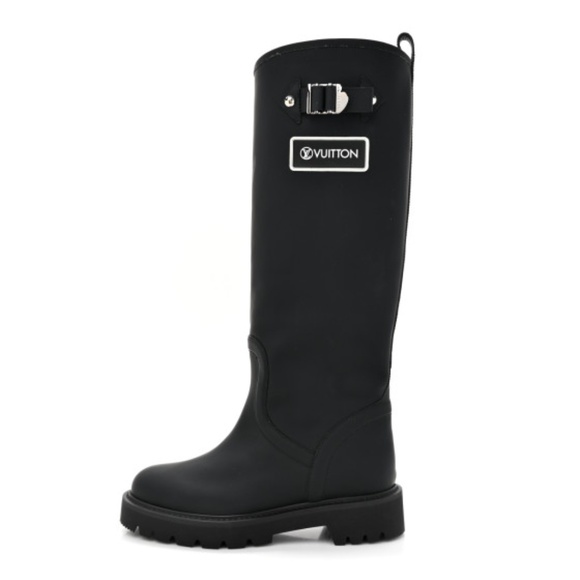 LOUIS VUITTON  Rubber Calfskin Territory Flat Boots - Picture 1 of 8